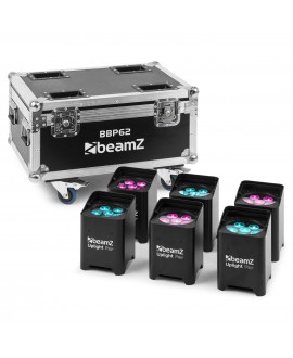 Beamz BBP62 Uplight Set IP65 6pc.6x12W FC Battery Lights