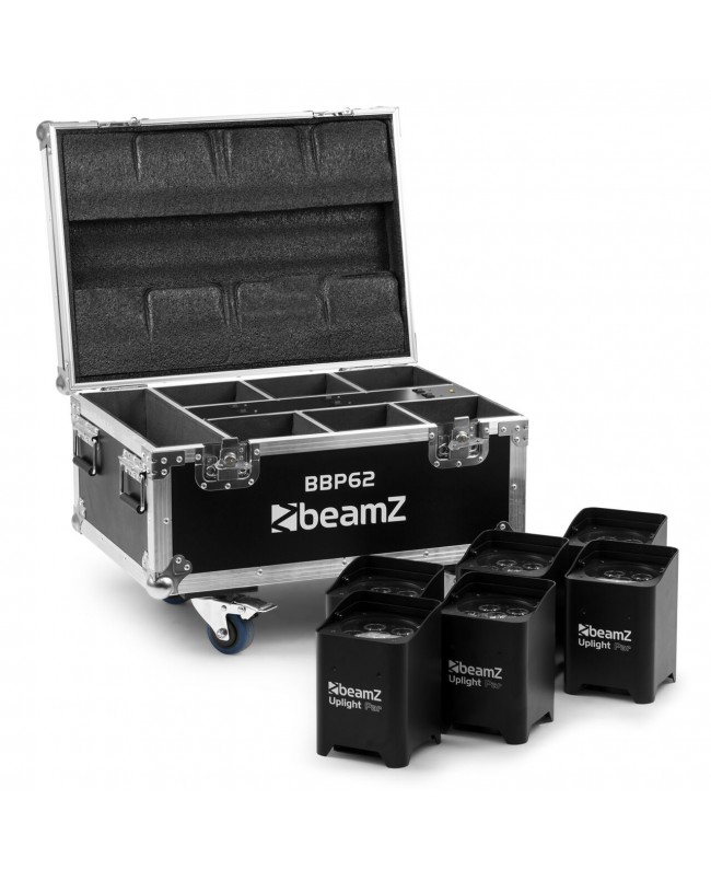 Beamz BBP62 Uplight Set IP65 6pc.6x12W FC Battery Lights