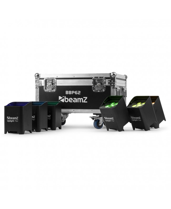 Beamz BBP62 Uplight Set IP65 6pc.6x12W FC Battery Lights