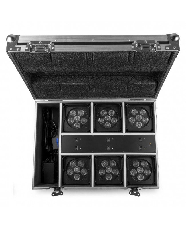 Beamz BBP62 Uplight Set IP65 6pc.6x12W FC Battery Lights