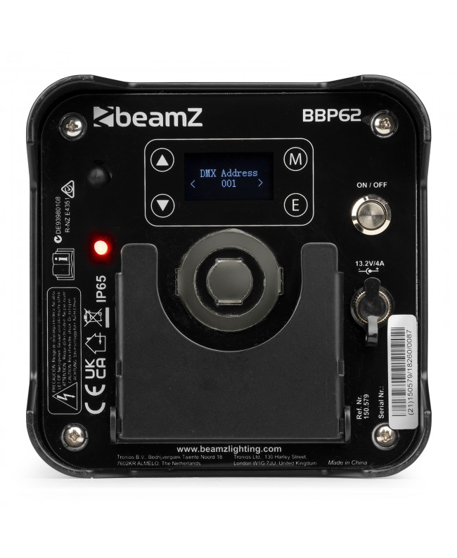 Beamz BBP62 Uplight Set IP65 6pc.6x12W FC Battery Lights