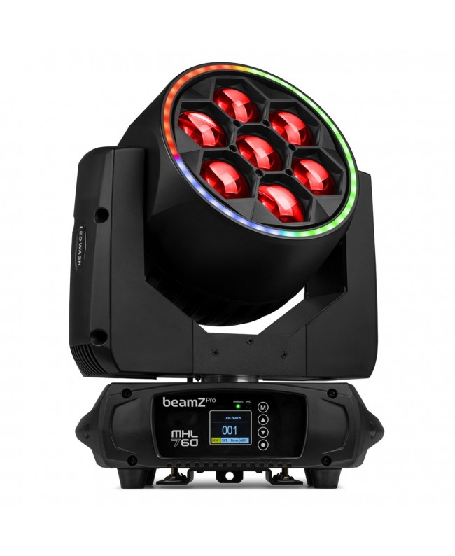 BeamZ MHL760 with flightcase Teste mobili Wash