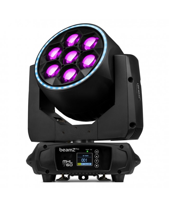 BeamZ MHL760 with flightcase Teste mobili Wash