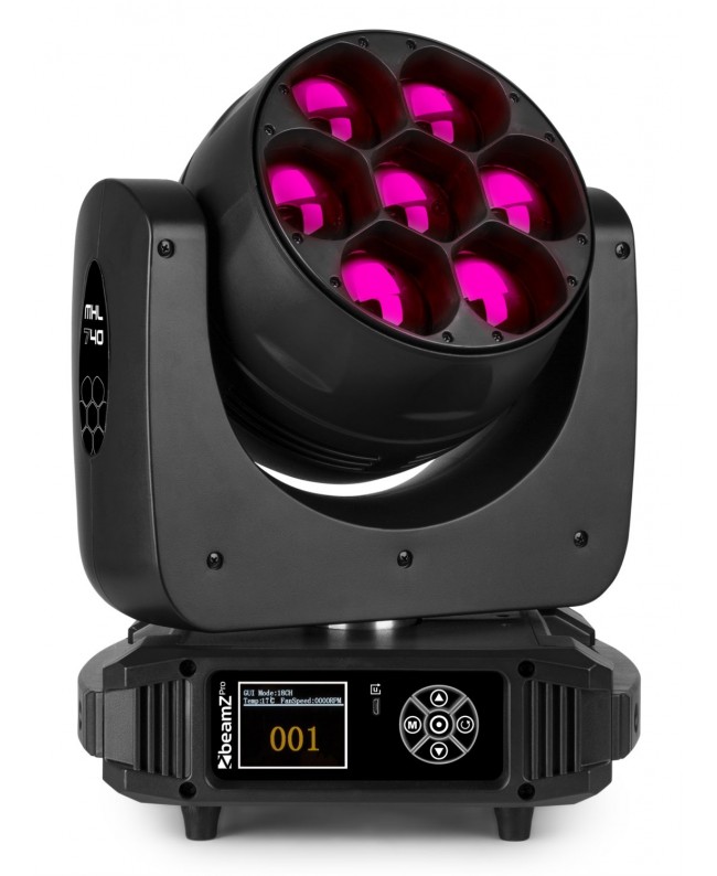 BeamZ MHL740 with flightcase Movinglights Wash