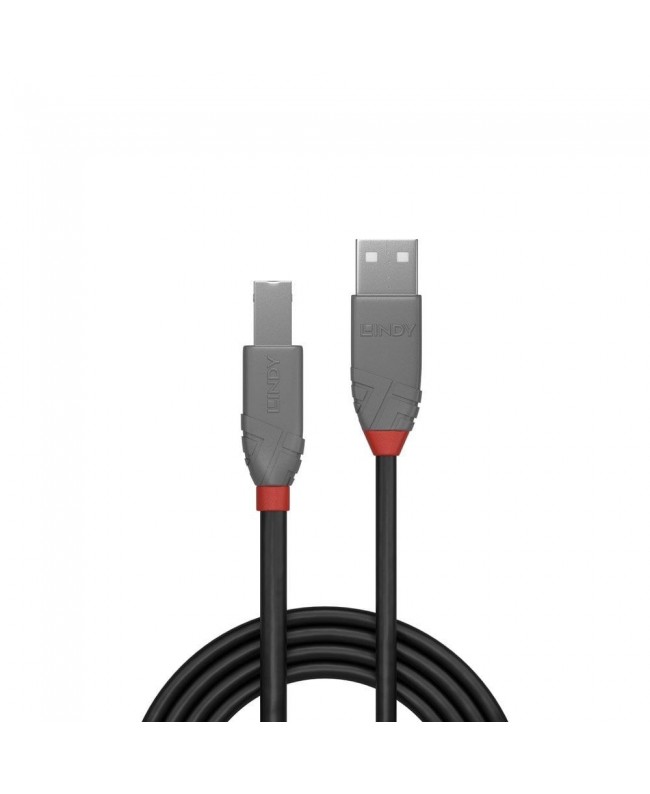 LINDY 36677 10m USB 2.0 Typ A an B Kabel, Anthra Line USB Kabel