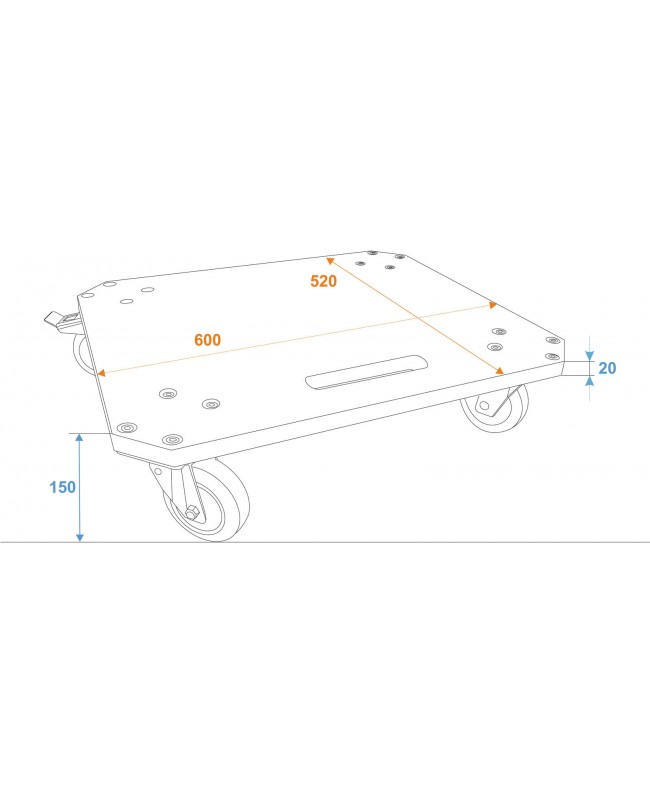 ROADINGER Wheel Board MDF 4 wheels 2 brakes Zubehör