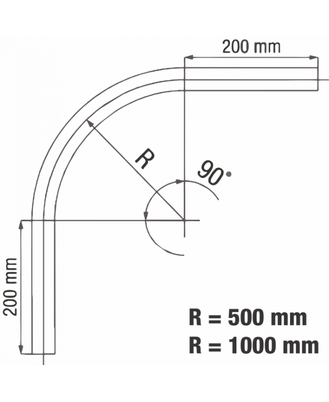 Wentex Eurotrack - Curve 90° 0.5 m - nero Eurotrack