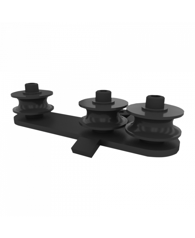 Wentex Rope Guide - 3 castors, Black Eurotrack