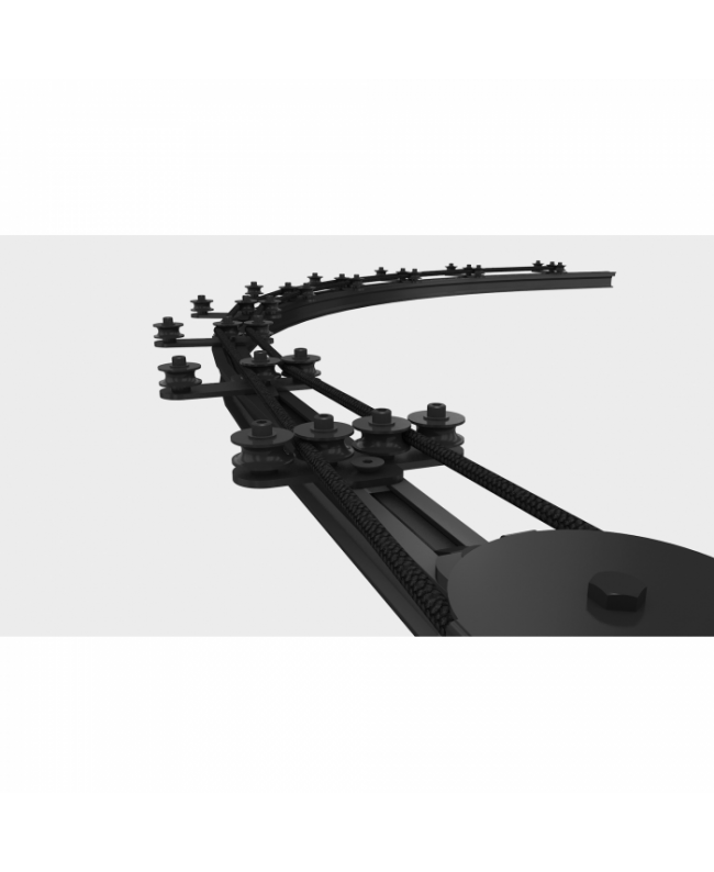 Wentex Rope Guide - 3 ruote, nero Eurotrack