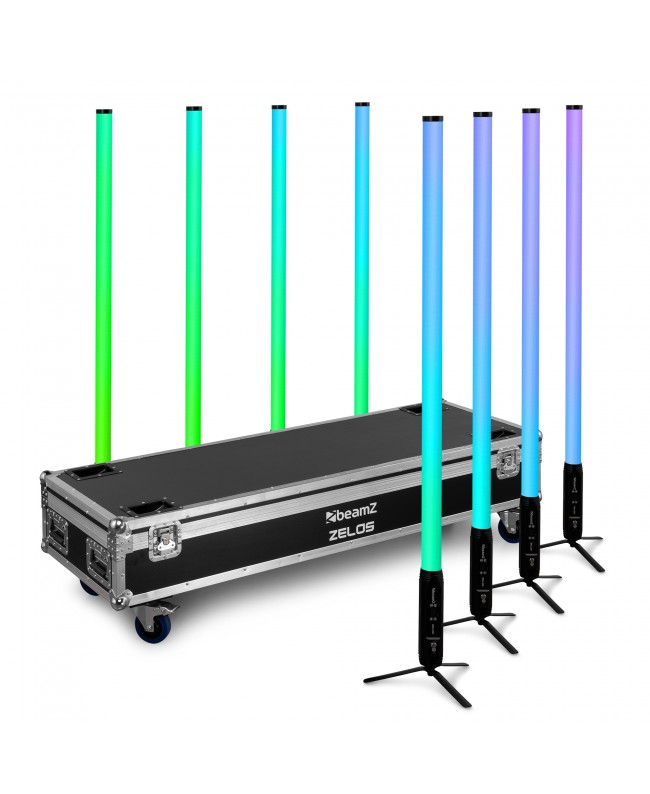 Beamz Zelos LED Tube Set RGBW in/outdoor use, set of 8 Fari LED a batteria