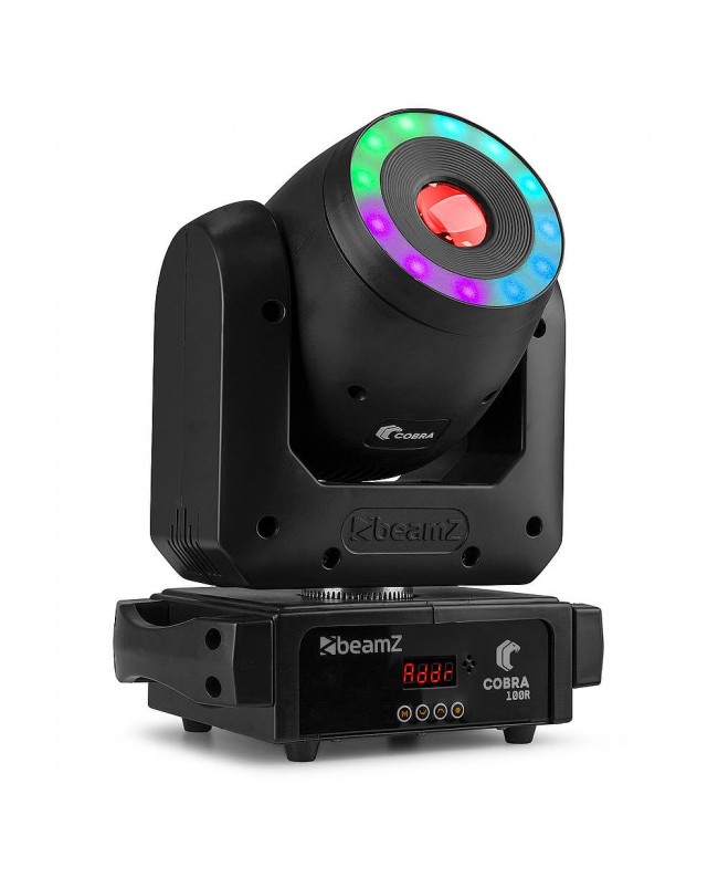 Beamz COBRA 100R Spot 100W Mov.head+Ring Teste mobili Spot