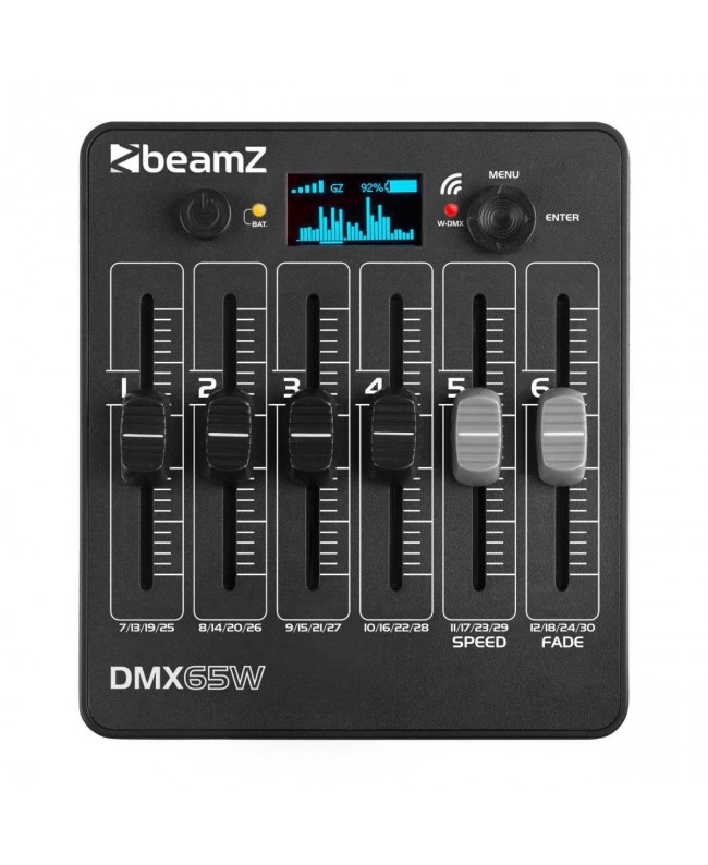 Beamz DMX65W DMX Batt. Controller 6 fader Fader Desks