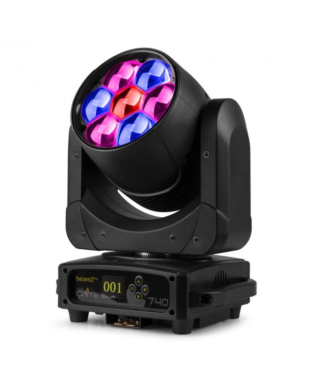 Beamz IGNITE740 Wash 7x40W Zoom Pix.cntr. Teste mobili Wash