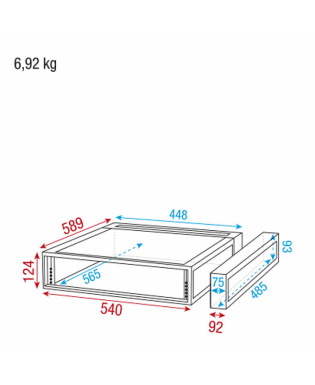 Showgear Doppeltürgehäuse 2U Flight Cases