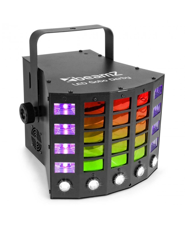 Beamz LED Gobo Derby 21x3W RGBA Strobe UV DMX Effetti LED