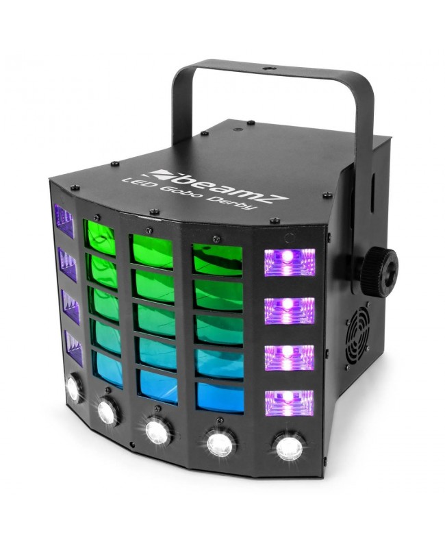 Beamz LED Gobo Derby 21x3W RGBA Strobe UV DMX LED Effects