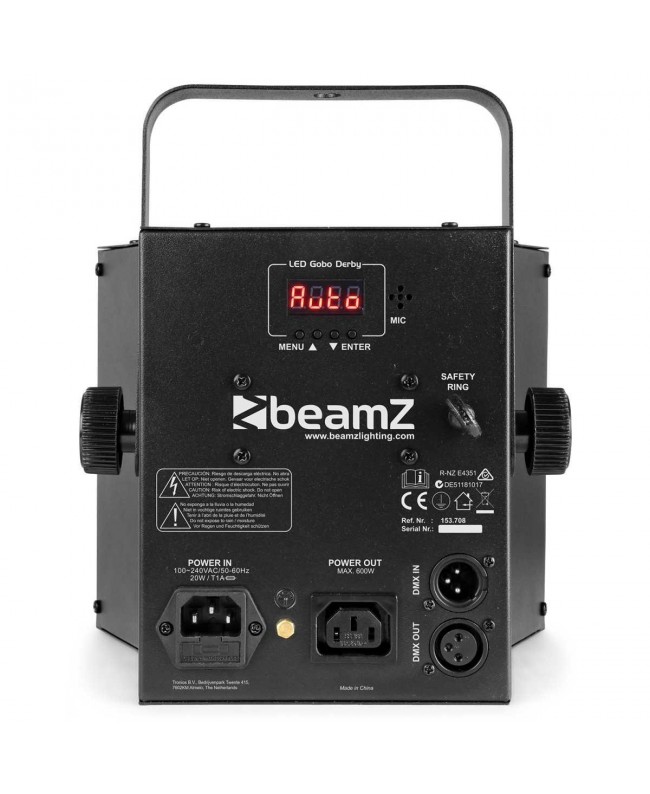 Beamz LED Gobo Derby 21x3W RGBA Strobe UV DMX LED Effects