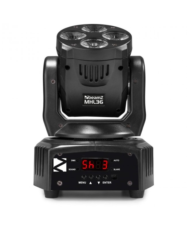 Beamz MHL36 Set 2xWash 4x9W 3in1 incl bag Teste mobili Wash