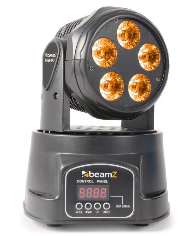Beamz MHL90 Wash 5 x 18W RGBAW-UV 6 in 1 Teste mobili Wash