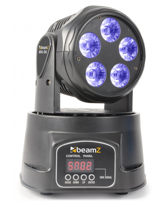 Beamz MHL90 Wash 5 x 18W RGBAW-UV 6 in 1 Teste mobili Wash