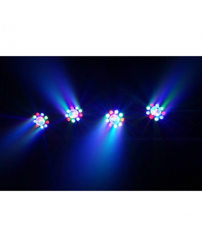 Beamz PartyBar3 4PAR 9x1W RGB MagicBall Effetti LED