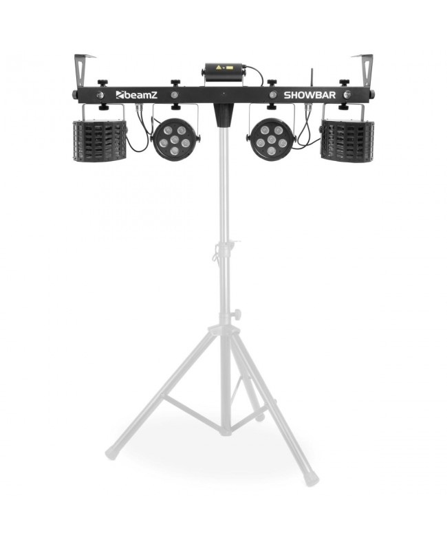 Beamz ShowBar 2xPAR 6x6in 2xDerby, Laser Effetti LED