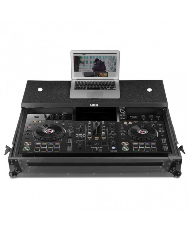 UDG U91075BL Ultimate Flight Case Pioneer DJ XDJ-RX3 Black Plus (Laptop Shelf + Wheels) Custodie per console