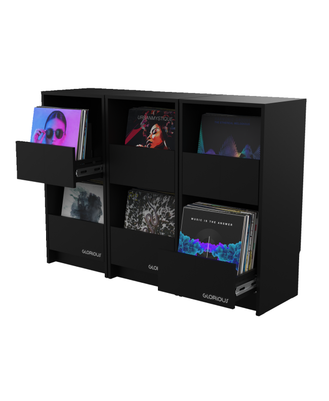 GLORIOUS Vinyl Vault Black HI-FI Furniture