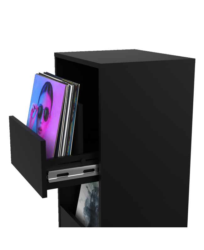 GLORIOUS Vinyl Vault Black HI-FI Furniture