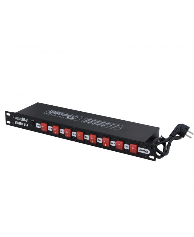EUROLITE Board 8-S with 8x IEC Outputs Dimmer & Switch