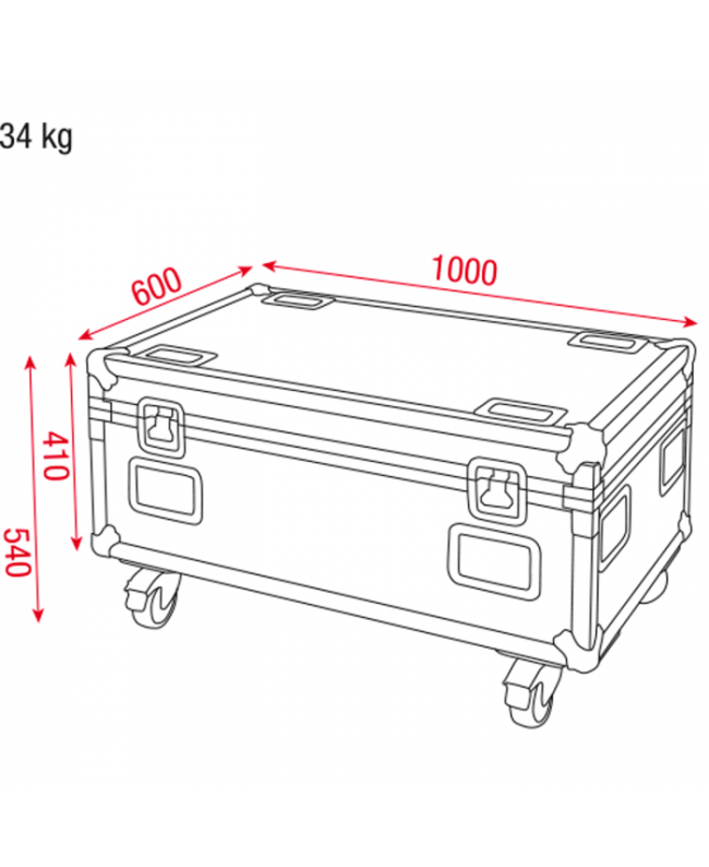 Showtec-Koffer für 4x Helix S5000 Flight Cases