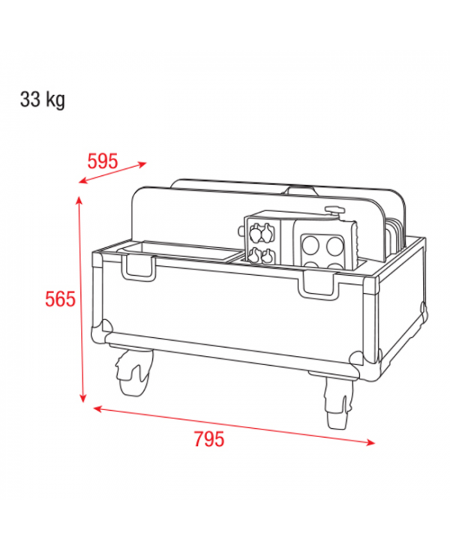 Showtec Case for 4x Helix M1000/M1100 Cases for spotlights