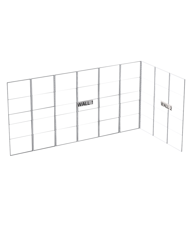 Wentex SET Rahmen - L-Shape SET inklusive Stütze 604,5cm Bühnenzubehör