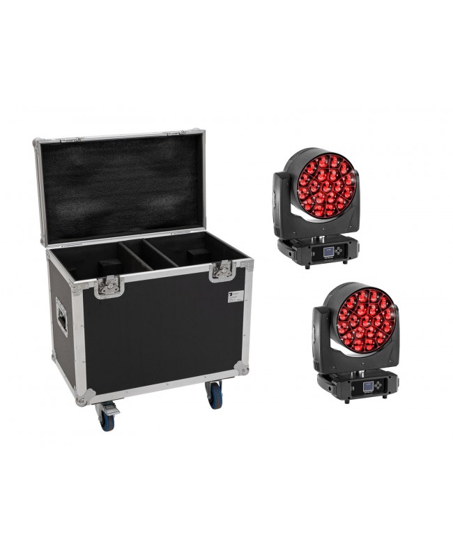 EUROLITE Set 2x LED TMH-H380 Beam/Wash/Flower Effect + Flightcase with wheels Movinglights Wash