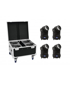 EUROLITE Set 4x LED TMH-X1 Moving Head Beam + Case Movinglights Beam
