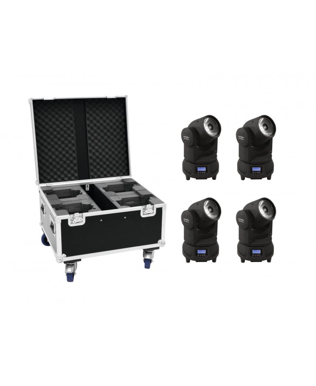 EUROLITE Set 4x LED TMH-X1 Testa mobile + custodia Teste mobili Beam