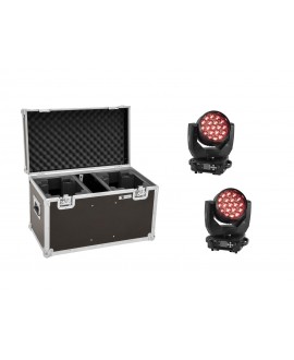 EUROLITE Set 2x LED TMH-X4 testa mobile Wash Zoom + custodia EU Teste mobili Wash