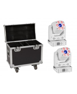EUROLITE Set 2x LED TMH-H90 Hybrid Moving-Head Spot/Wash COB ws + Case Movinglights Effects