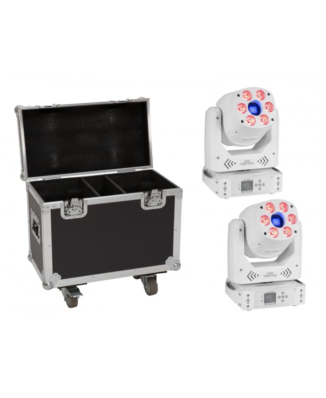 EUROLITE Set 2x LED TMH-H90 Hybrid Moving Head Spot/Wash COB + Custodia Effetti a testa mobile