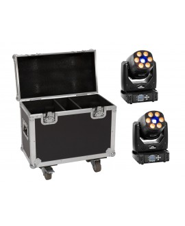 EUROLITE Set 2x LED TMH-H90 + Case mit Rollen Movinglights Effects