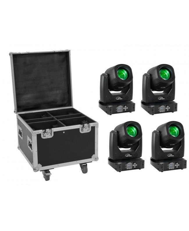 EUROLITE Set 4x LED TMH-B90 + Case with wheels Movinglights Beam