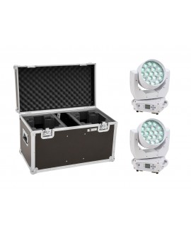 EUROLITE Set 2x LED TMH-X4 testa mobile Wash Zoom wh + custodia EU Teste mobili Wash