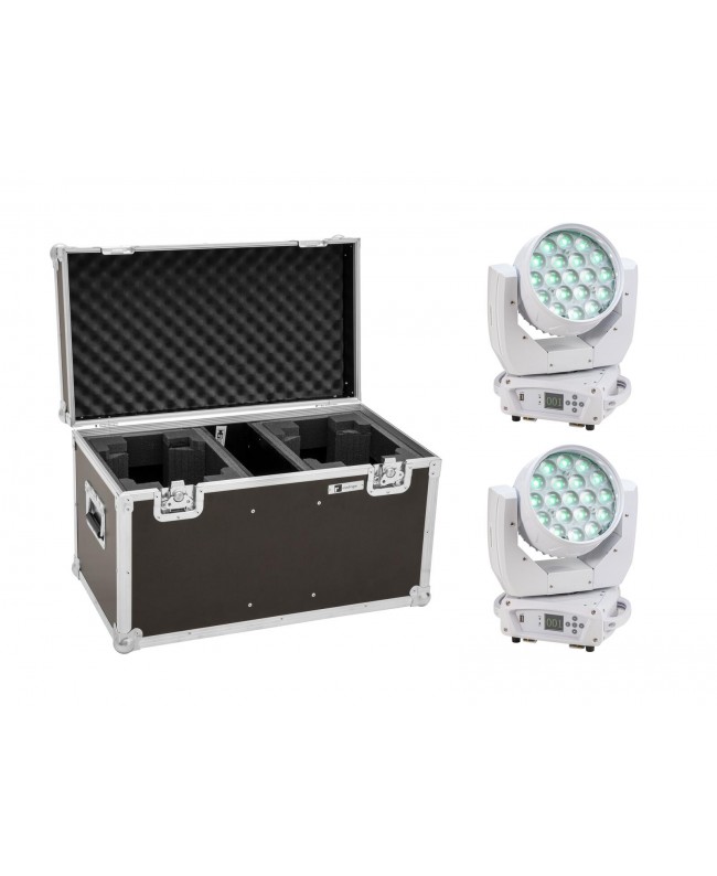 EUROLITE Set 2x LED TMH-X4 Moving-Head Wash Zoom ws + EU Case Movinglights Wash
