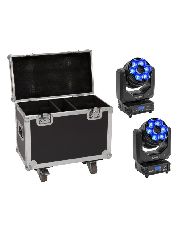 EUROLITE Set 2x LED TMH-H240 Beam/Wash/Flowereffekt + Case Movinglights Wash