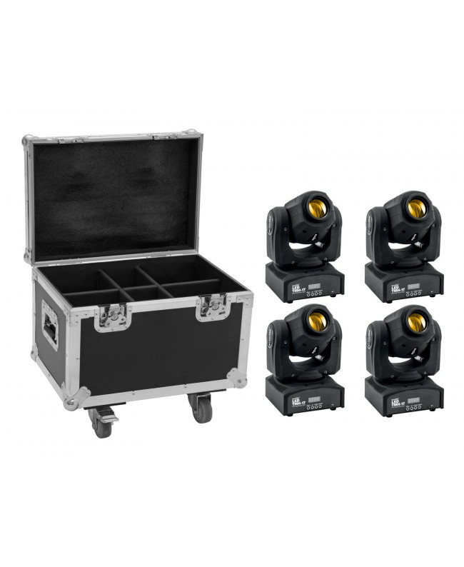 EUROLITE Set 4x LED TMH-17 Spot + Case with wheels Movinglights Spot