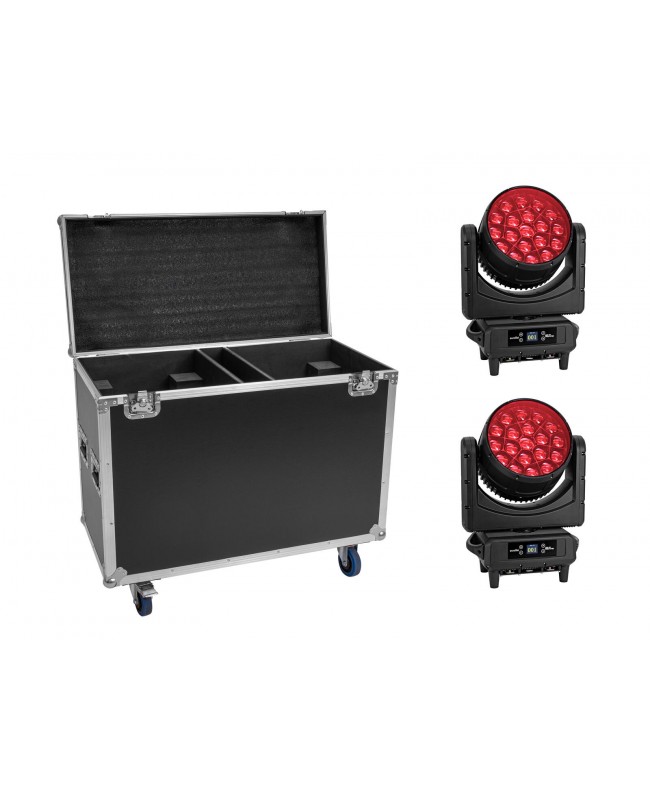 EUROLITE Set 2x LED IP TMH-H760 + Case with wheels Movinglights Wash
