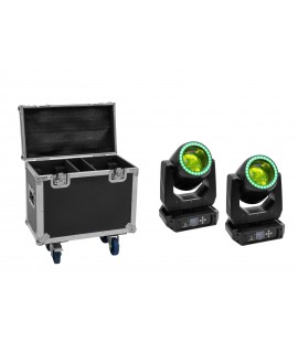 EUROLITE Set 2x LED TMH-B120 Hypno Moving-Head Beam + Flightcase with wheels Movinglights Beam
