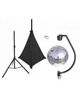 EUROLITE Set Spiegelkugel 50cm mit Stativ und Segel schwarz Spiegelkugeln