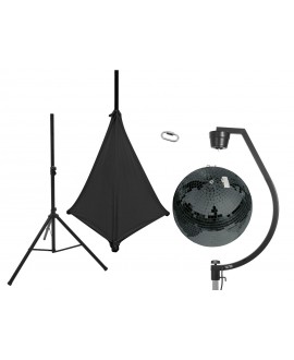 EUROLITE Set Mirror ball 50cm black with stand and tripod cover black Mirror Balls
