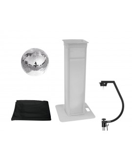 EUROLITE Set Palla a specchio 30cm con supporto da palco variabile + Copertura nero Sfere Specchiate